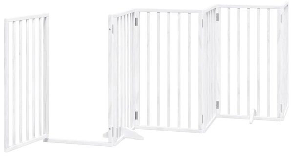 Zábrana pro psy s dvířky skládací 9 panelů bílá 450 cm topol 3155538