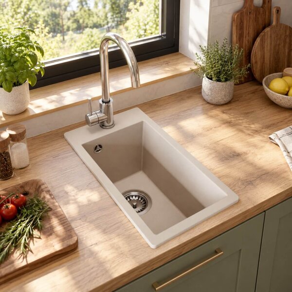 Ruvetti Pino granitový dřez 50x28 cm béžová 3001PIBE35W