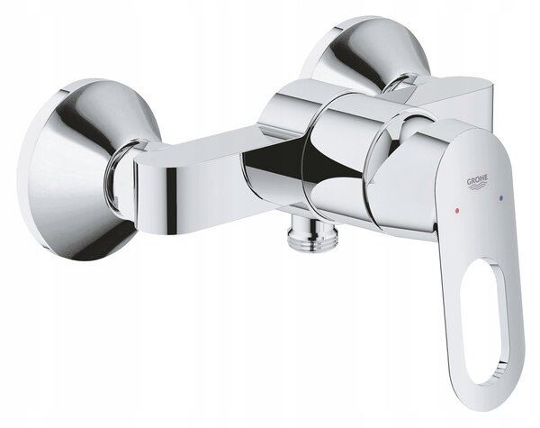 Jednopáková nástěnná sprchová baterie Grohe BauLoop, stříbrná