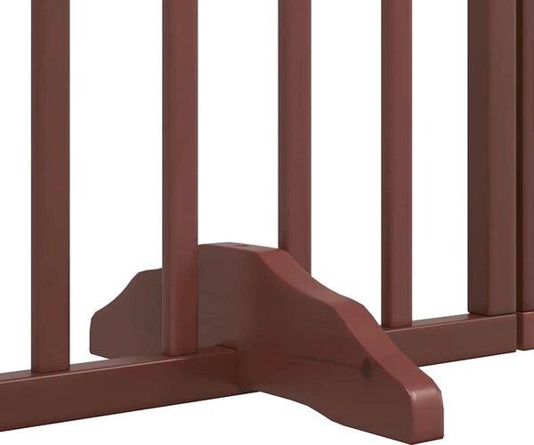 Zábrana pro psy s dvířky skládací 9 panelů hnědá 450 cm topol 3155547
