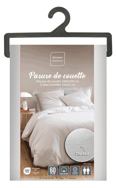 Bílé 3dílné bavlněné povlečení na dvoulůžko/prodloužené 240x220 cm Meline – douceur d'intérieur