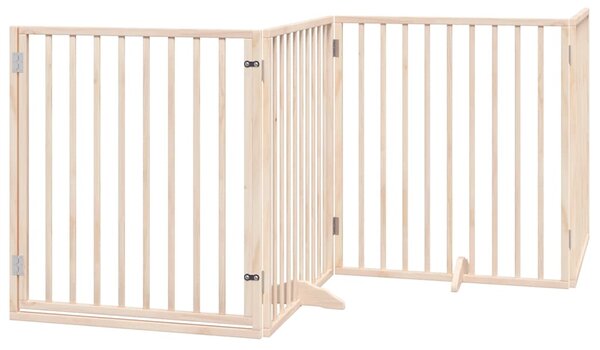 Zábrana pro psy s dvířky skládací 6 panelů 480 cm topol 3155557