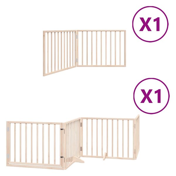 Zábrana pro psy s dvířky skládací 6 panelů 480 cm topol 3155553