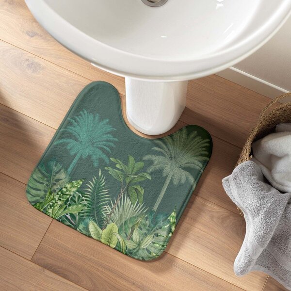 Zelená textilní WC koupelnová předložka 45x45 cm Vagabonde – douceur d'intérieur