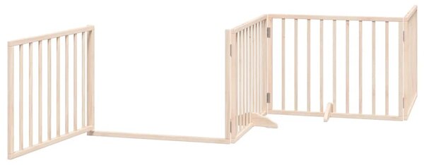 Zábrana pro psy s dvířky skládací 6 panelů 480 cm topol 3155553