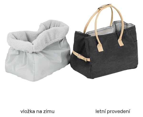 TEMPO-KONDELA MANIK TYP 4, taška pro psa, malá, šedá, béžová, 40x26x30cm