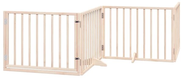 Zábrana pro psy s dvířky skládací 6 panelů 480 cm topol 3155553