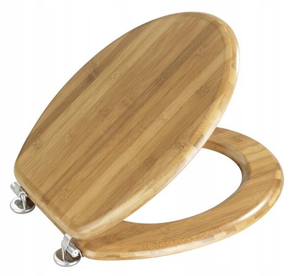 WC sedátko Wenko Bamboo odstíny hnědé a béžové dřevo