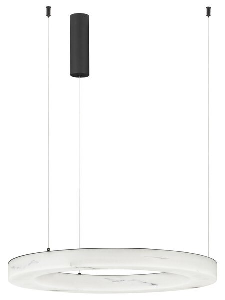 -25 % Dny MOMENTI– Nova Luce Bílé závěsné LED světlo Vaster 60 cm s černým zavěšením