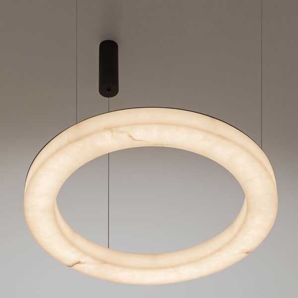 -25 % Dny MOMENTI– Nova Luce Bílé závěsné LED světlo Vaster 60 cm s černým zavěšením