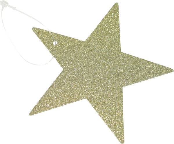 Papírové jmenovky na dárky – hvězdy světle zlaté – 9cm- 8 ks 8900001