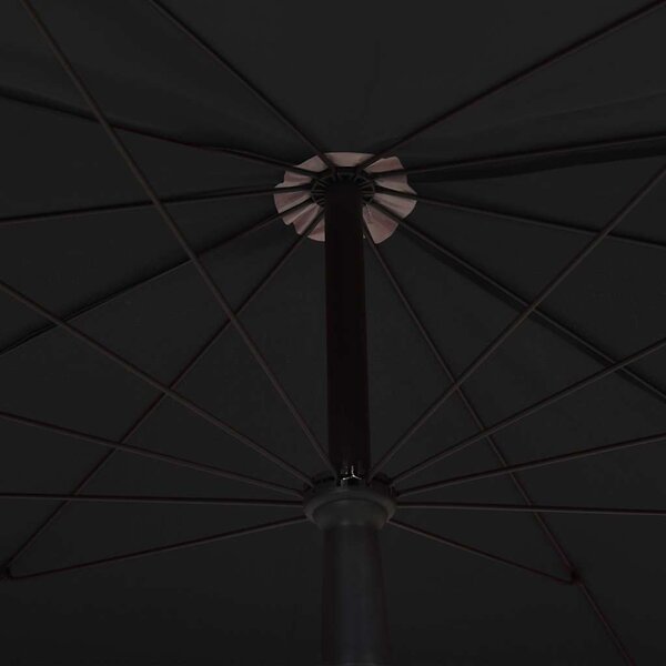 Zahradní slunečník s tyčí 200 x 130 cm černý 315557