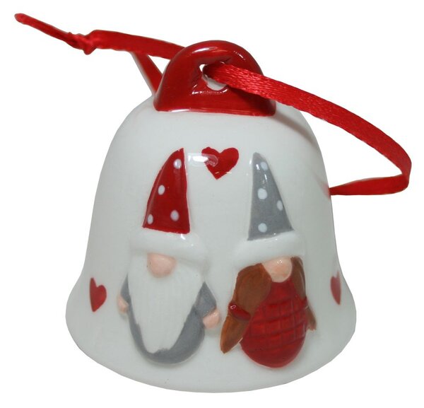 Keramický závěsný zvoneček se skřítky – 5 × 5 cm 3003326