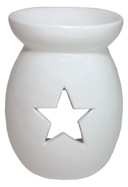 Keramická aroma lampa s hvězdou – bílá – 14 cm 9000344