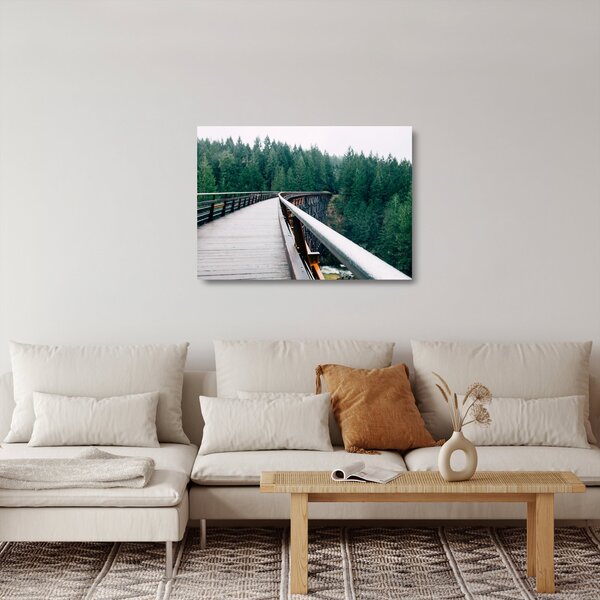Skleněný obraz - Most k vrcholkům stromů (70x50 cm)