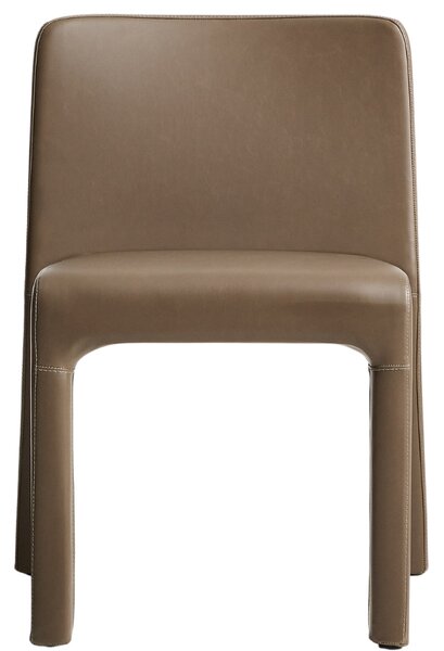 Kave Home Hnědá koženková jídelní židle Loria
