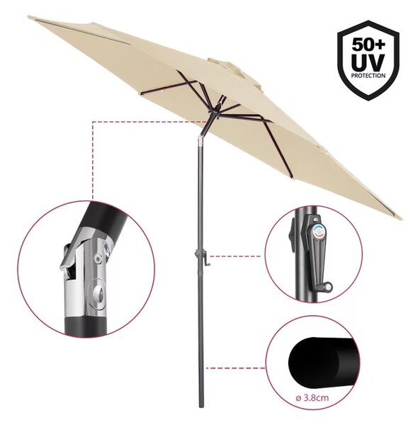 Slunečník béžový průměr 300 cm 104066