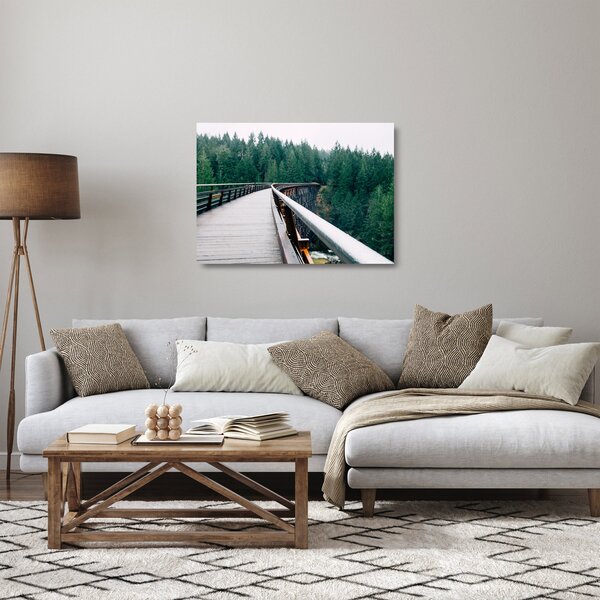 Skleněný obraz - Most k vrcholkům stromů (70x50 cm)