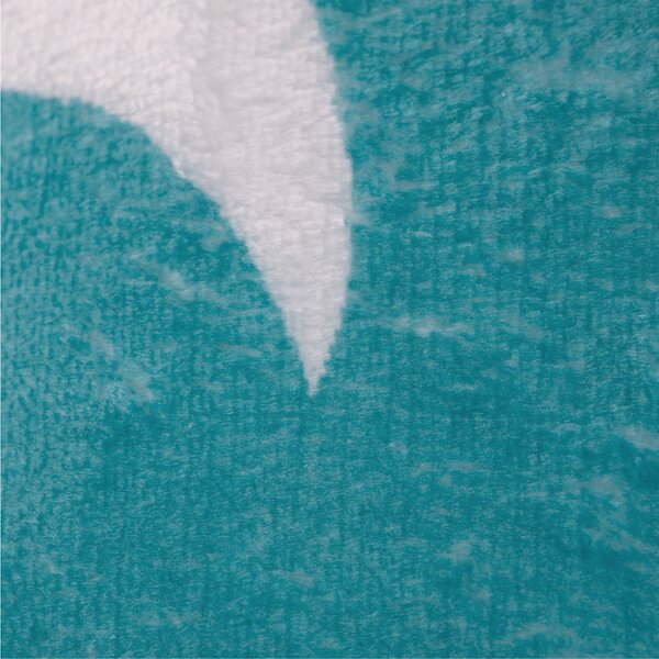 KONDELA Oboustranná baránková deka, aqua modrá / bílá / vzor, 150x200, NAVO
