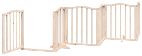 Zábrana pro psy s dvířky skládací 9 panelů 450 cm topol 3155585