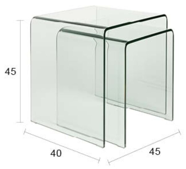 -25 % Dny MOMENTI– Dutchbone Set dvou skleněných odkládacích stolků VETRO 45 x 40 cm