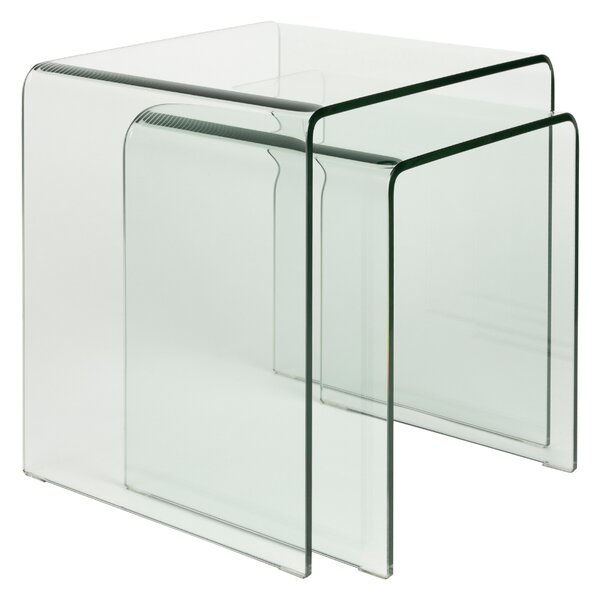 -25 % Dny MOMENTI– Dutchbone Set dvou skleněných odkládacích stolků VETRO 45 x 40 cm