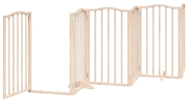 Zábrana pro psy s dvířky skládací 9 panelů 450 cm topol 3155588
