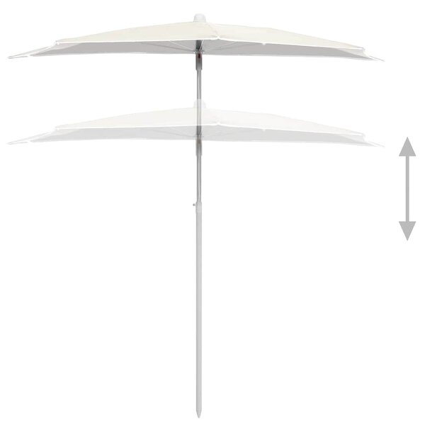 Zahradní půlkruhový slunečník s tyčí 180 x 90 cm pískový 315559