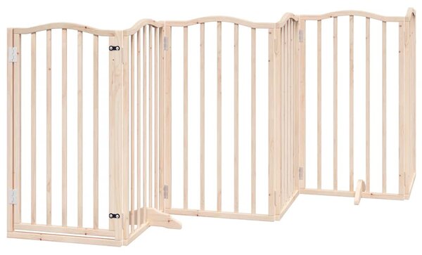 Zábrana pro psy s dvířky skládací 9 panelů 450 cm topol 3155588