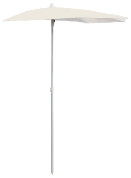 Zahradní půlkruhový slunečník s tyčí 180 x 90 cm pískový 315559