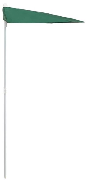 Zahradní půlkruhový slunečník s tyčí 180 x 90 cm zelený 315560