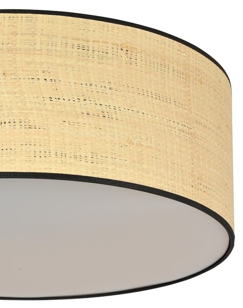 Stropní svítidlo ASTON 3 – černé, hnědá textilní stínidla, 3× E27, šířka 50 cm