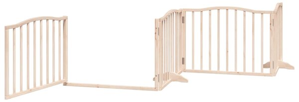 Zábrana pro psy s dvířky skládací 6 panelů 480 cm topol 3155609