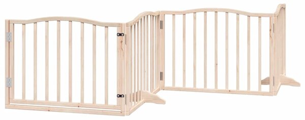 Zábrana pro psy s dvířky skládací 6 panelů 480 cm topol 3155609