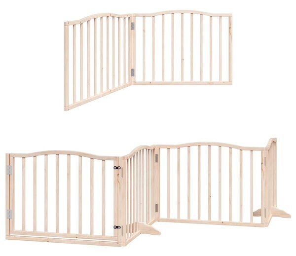 Zábrana pro psy s dvířky skládací 6 panelů 480 cm topol 3155609