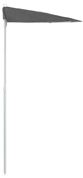 Zahradní půlkruhový slunečník s tyčí 180 x 90 cm antracitový 315561