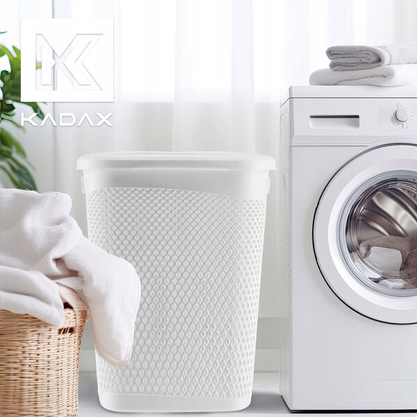 Samostatně stojící koš na prádlo Kadax 55l bílý