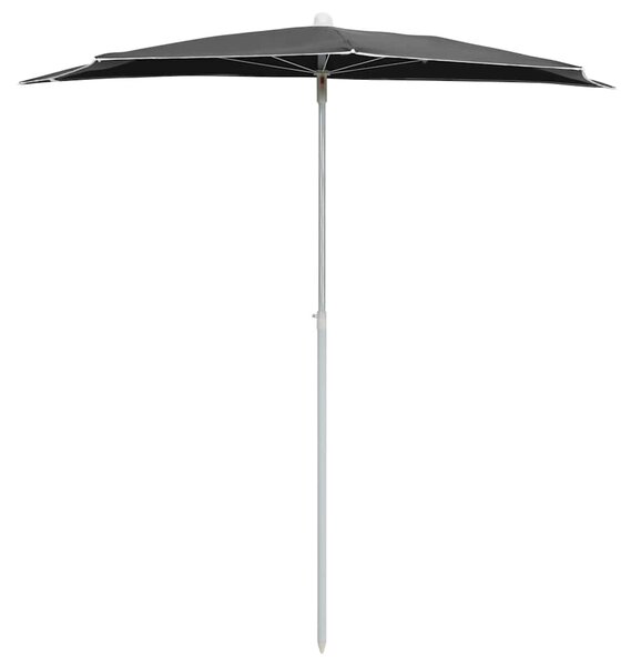 Zahradní půlkruhový slunečník s tyčí 180 x 90 cm antracitový 315561