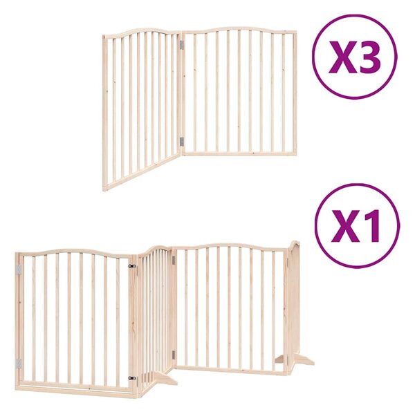 Zábrana pro psy s dvířky skládací 10 panelů 800 cm topol 3155615