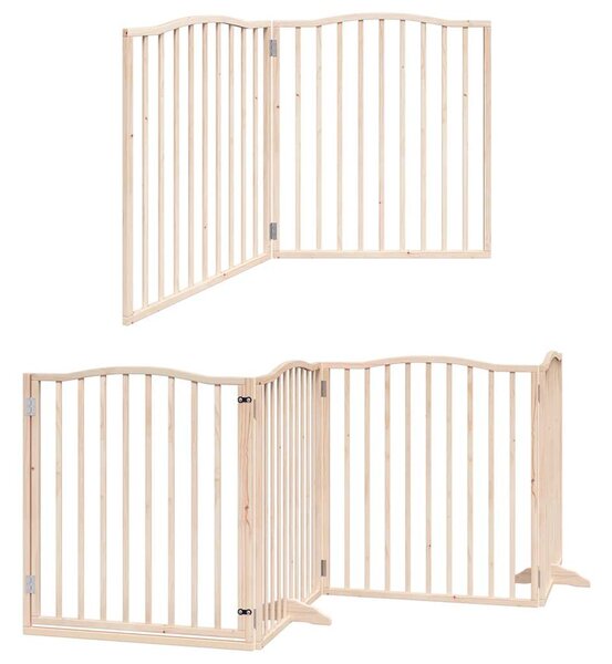 Zábrana pro psy s dvířky skládací 10 panelů 800 cm topol 3155615