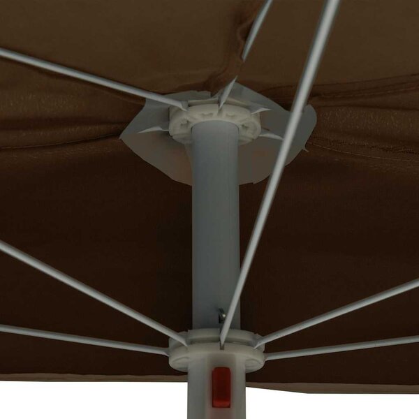 Zahradní půlkruhový slunečník s tyčí 180 x 90 cm taupe 315562