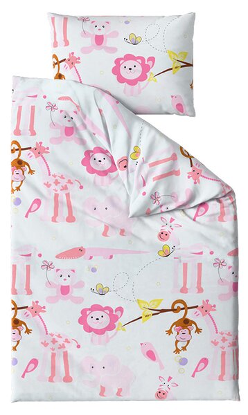 Povlečení do postýlky z Renforcé bavlny ZOO růžové Rozměr povlečení: 45 x 65 cm | 90 x 140 cm