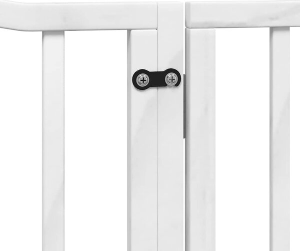 Zábrana pro psy s dvířky skládací 6 panelů bílá 480 cm topol 3155621