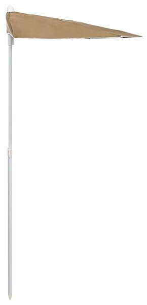 Zahradní půlkruhový slunečník s tyčí 180 x 90 cm taupe 315562