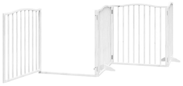 Zábrana pro psy s dvířky skládací 6 panelů bílá 480 cm topol 3155621