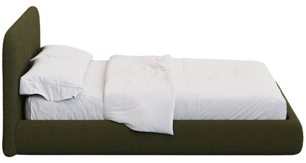 Kave Home Zelená bouclé dvoulůžková postel Martina 160 x 200 cm