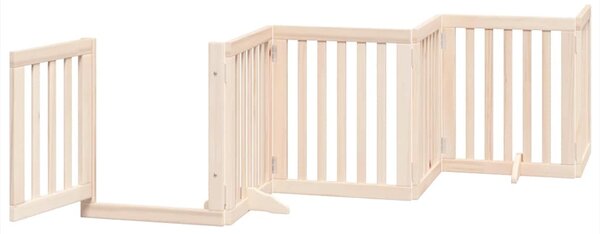 Zábrana pro psy s dvířky skládací 9 panelů 450 cm topol 3155641