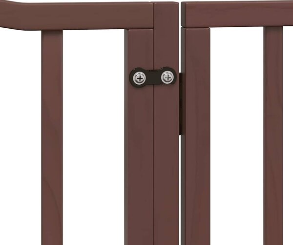 Zábrana pro psy s dvířky skládací 6 panelů hnědá 480 cm topol 3155637