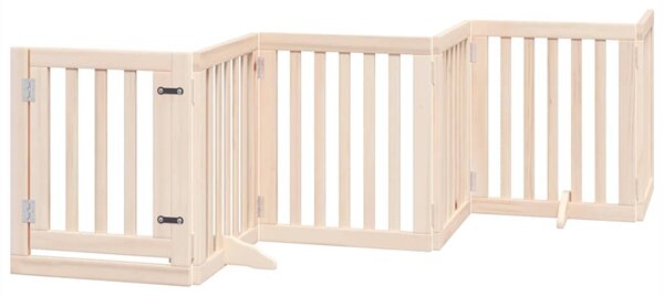 Zábrana pro psy s dvířky skládací 9 panelů 450 cm topol 3155641