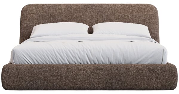 Kave Home Hnědá bouclé dvoulůžková postel Martina 160 x 200 cm